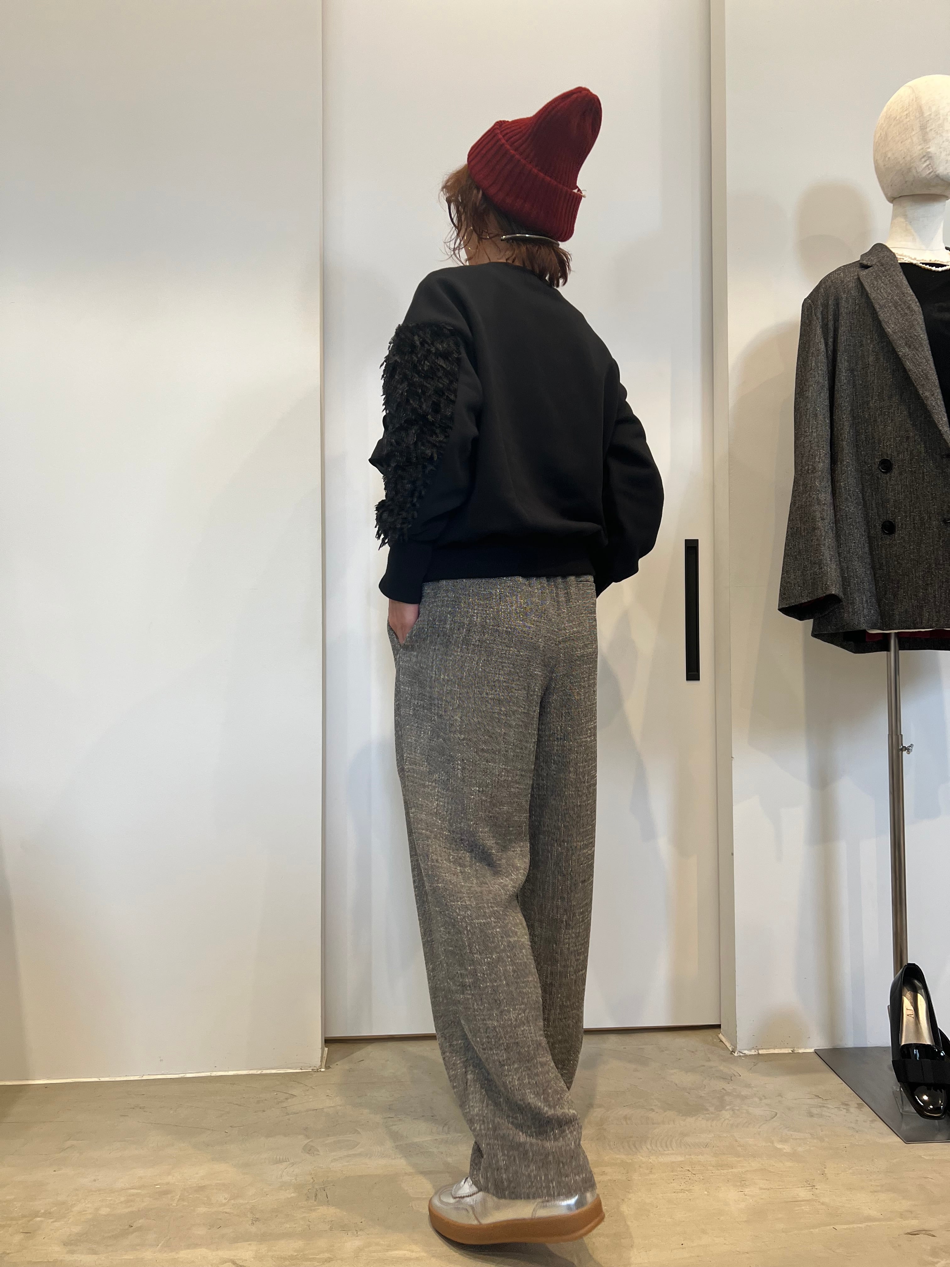 【PASSIONE】セットアップ可 ツイードライクツータックパンツ 536609