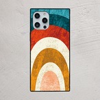 受注生産 iPhoneケース くすみカラーのレトロアーチ｜虹モチーフ CURV005D