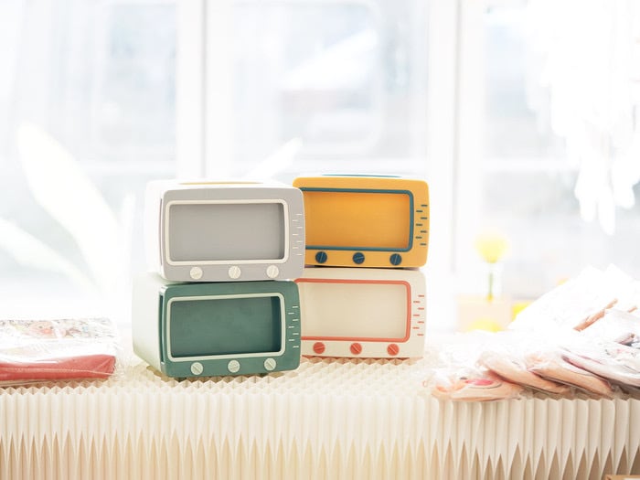 retro TV style smart phone stand tissue case 4colors / レトロ