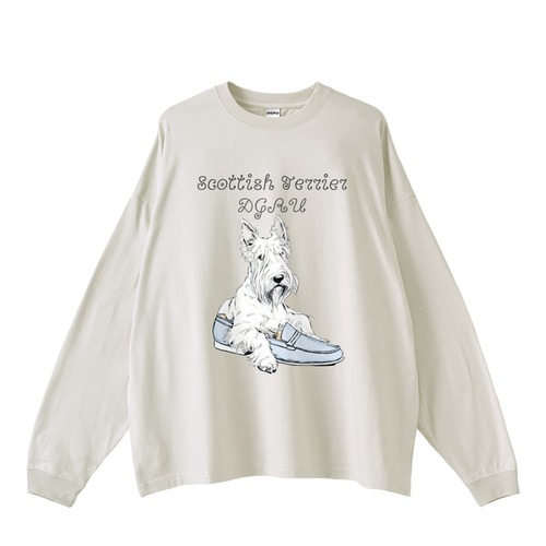 ローファーとスコティッシュ・テリア　ロングスリーブTシャツ　