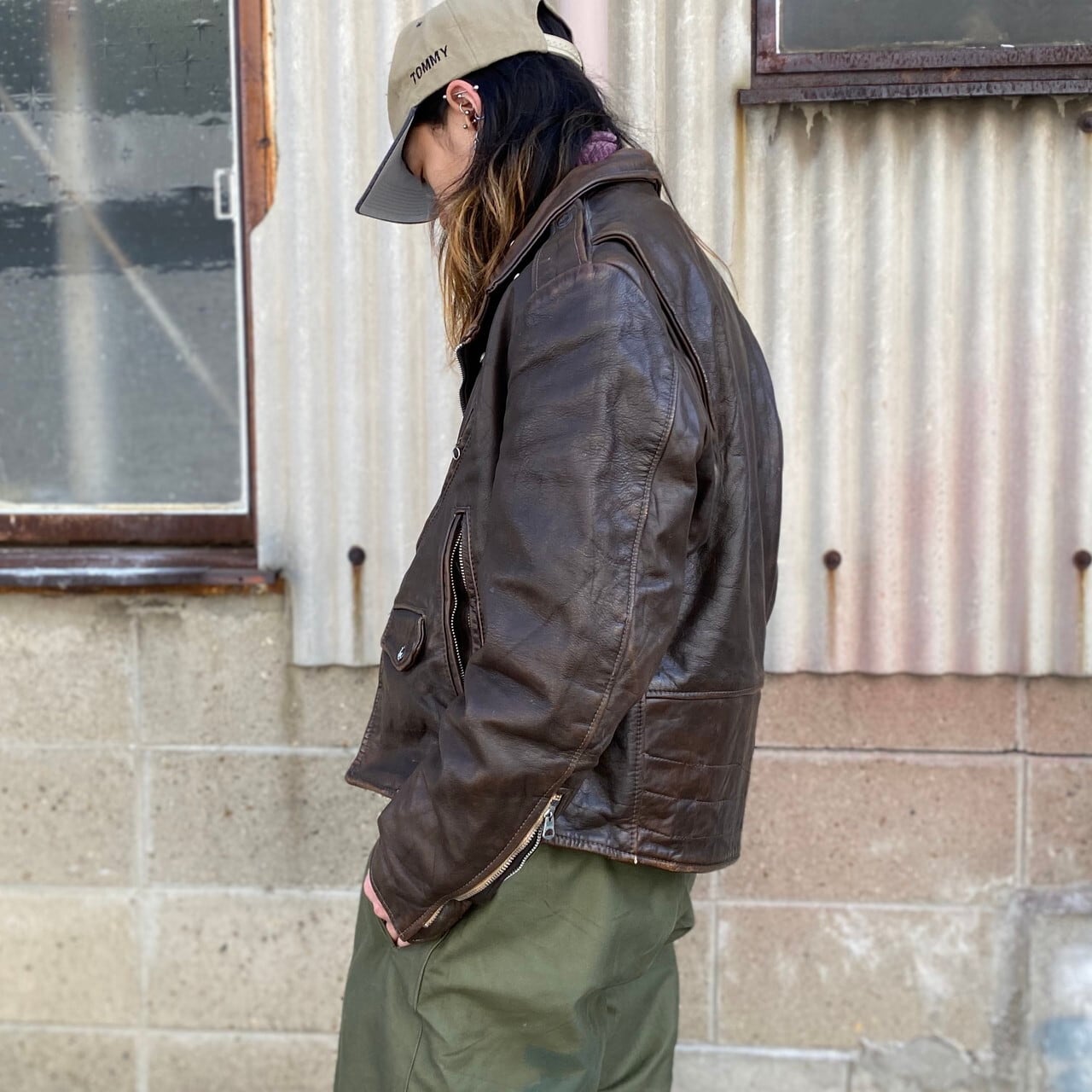 70年代 Lesco Leather ビンテージ ダブルライダースジャケット レザージャケット メンズm相当 古着 ブラウン 茶色 革ジャン アメジャン アメリカン 70s ヴィンテージ ブルゾン ジャケット Sa30 Al2109 Fm1023 Cave 古着屋 公式 古着通販サイト 全品15