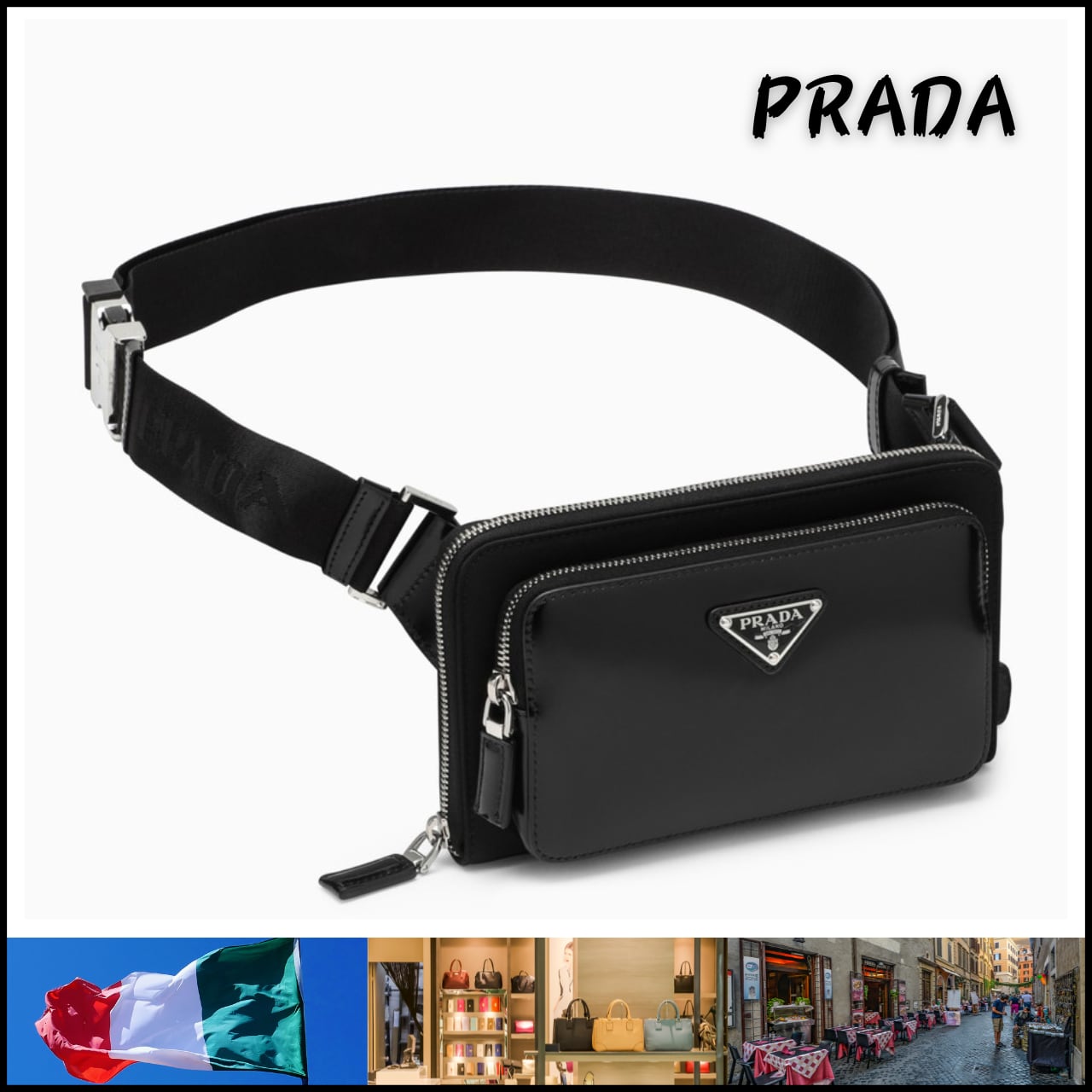 PRADA】ダーリン ミディアム レザー ショルダーバッグ☆黒