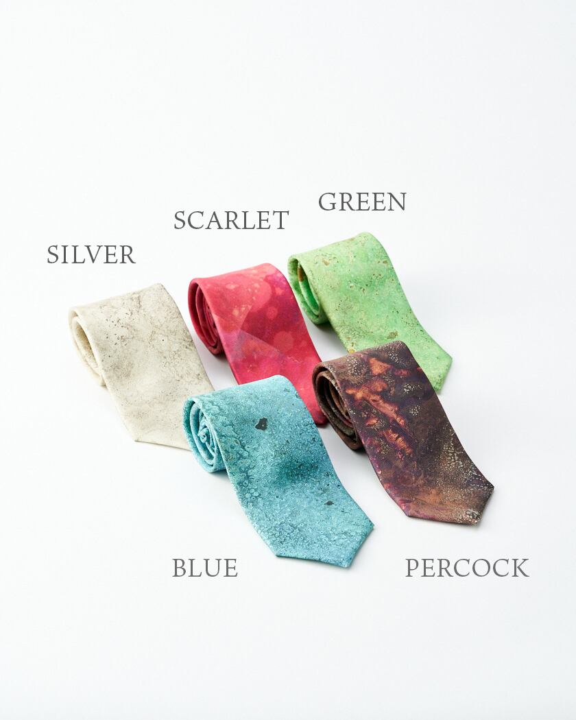シルクネクタイ〈BLUE・PEACOCK・SILVER〉 | oriif.