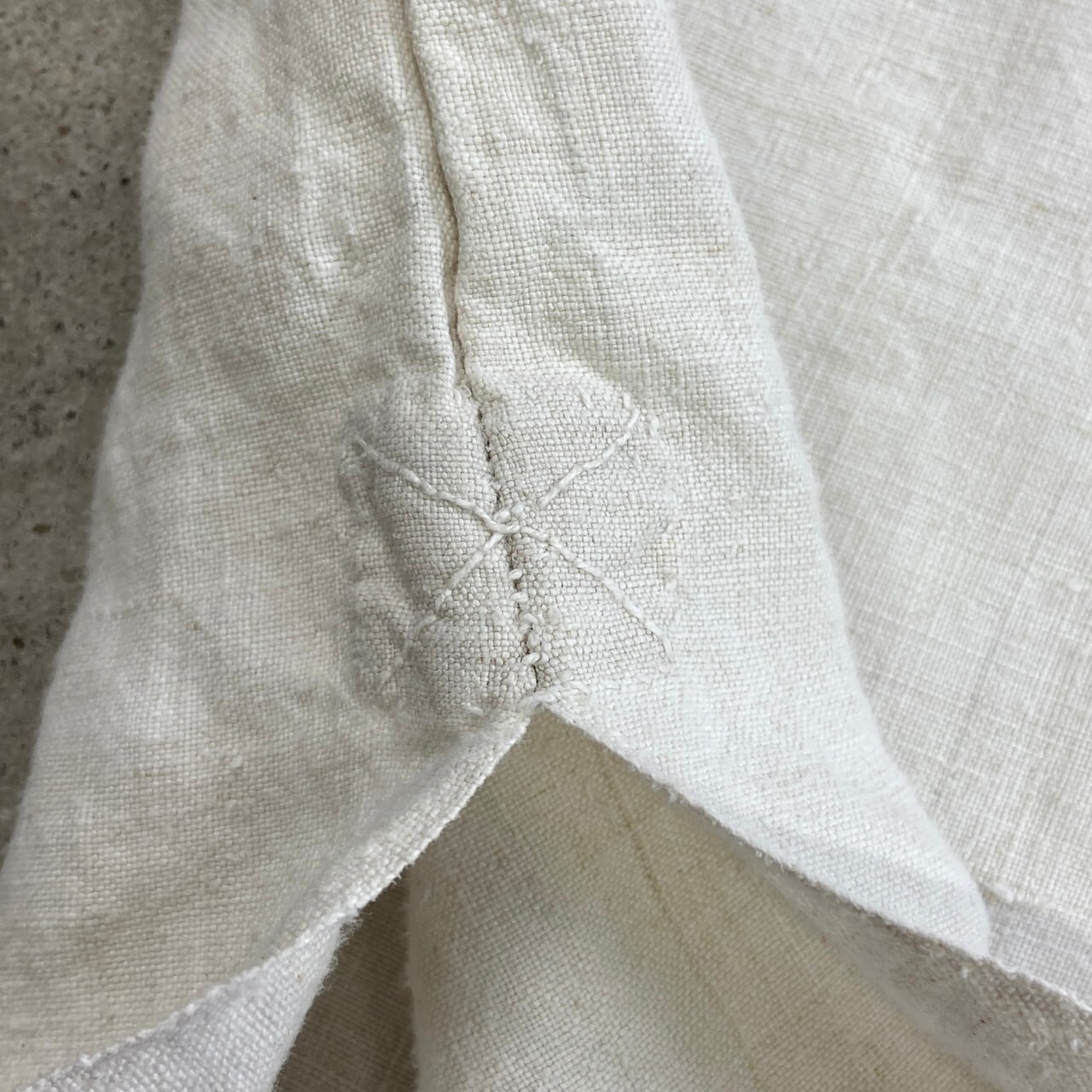 1900年代初頭 アンティーク 王冠刺繍 シャトーリネンスモック