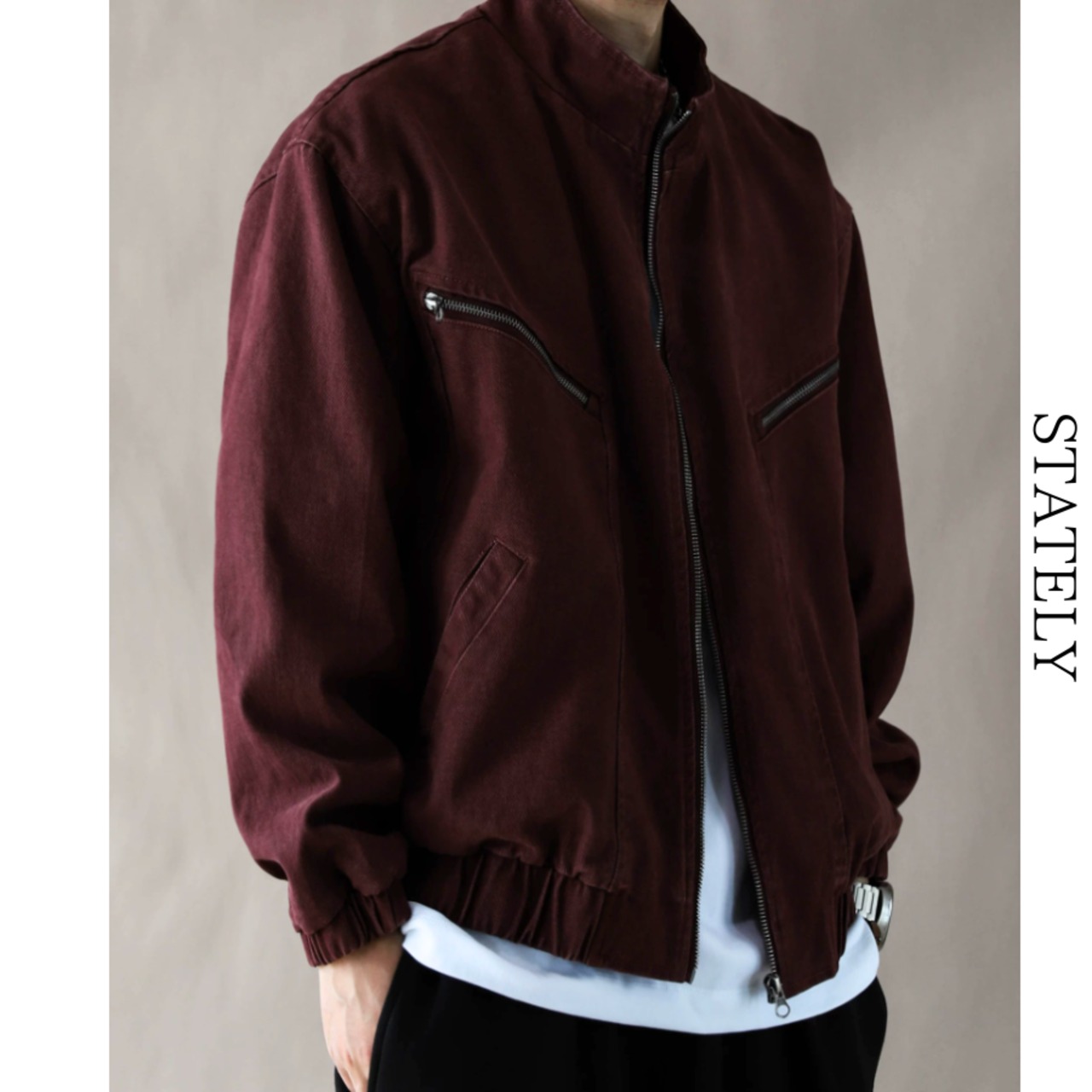 Zip Accent スタンドブルゾン/2color_O38・画像9