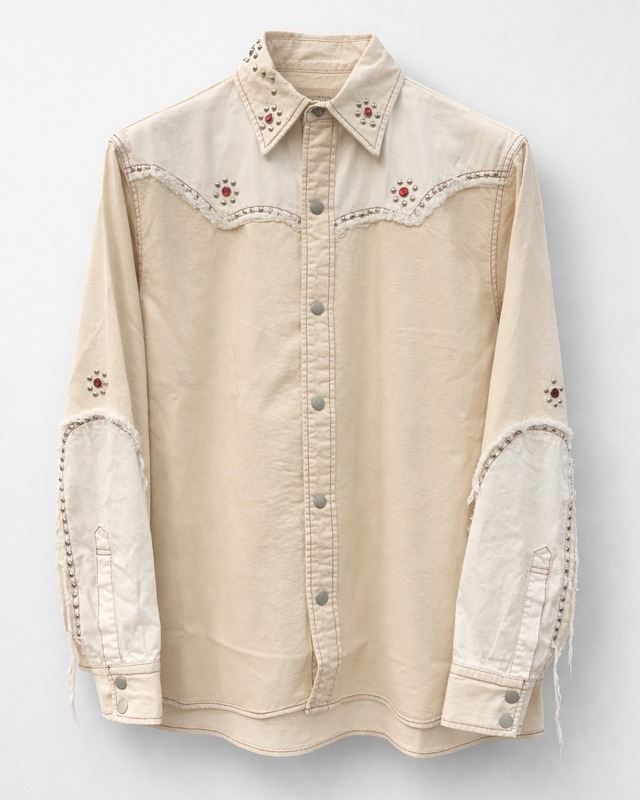 ラスト1点|ホワイトムスク | スタッズデニムウエスタンジャケット