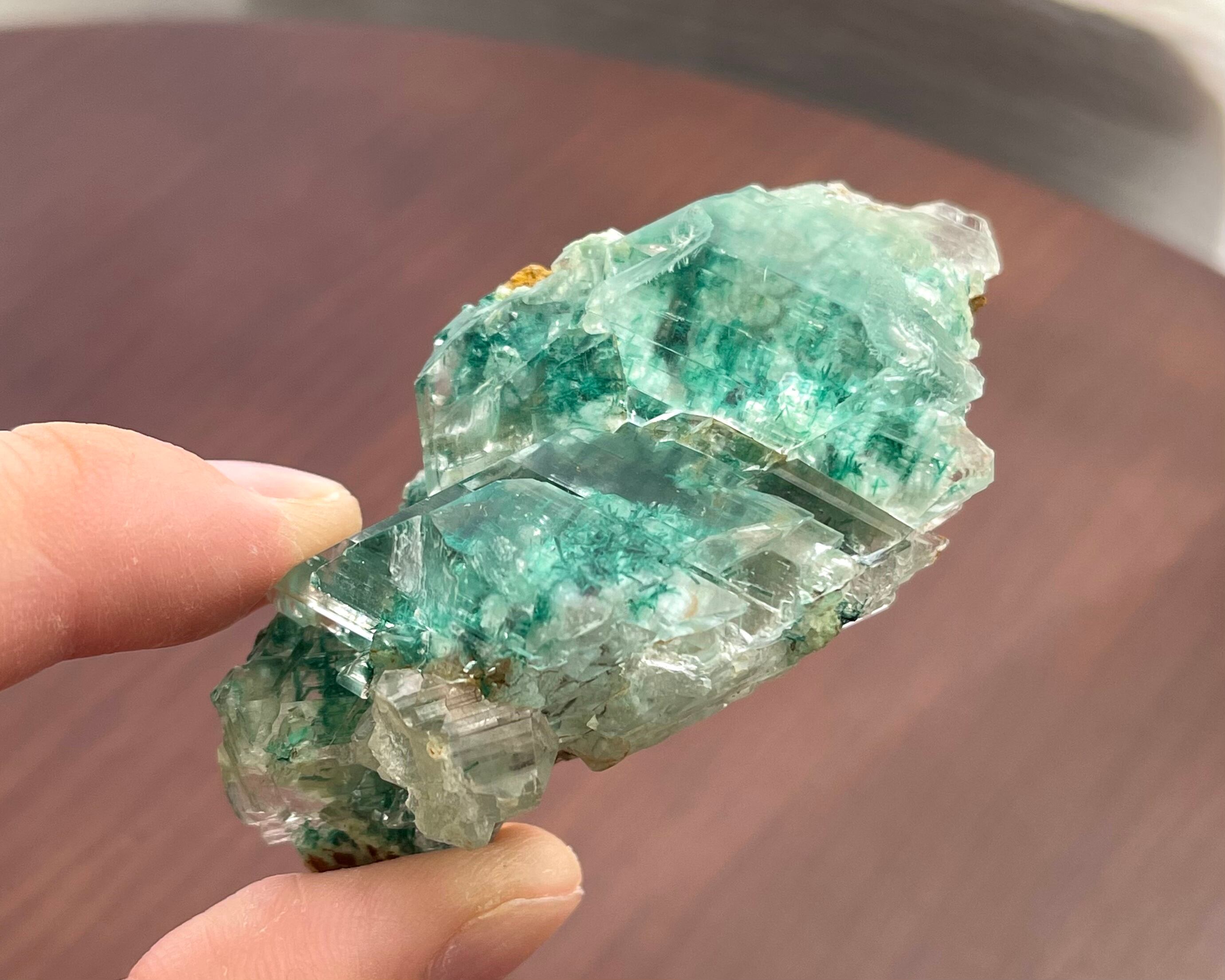 ブロシャンタイト / ジプサム【Brochantite in Gypsum】ペルー産