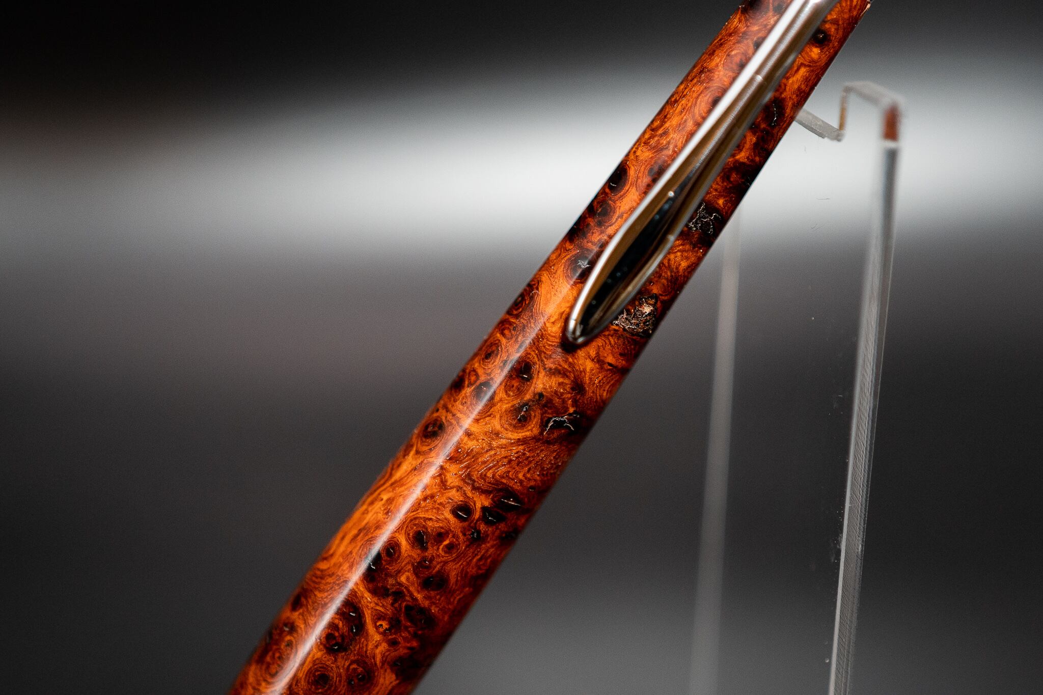 ※【朱色の銘木】 本花梨こぶ杢 極上 silver MP