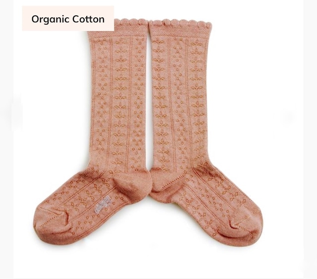 collegien/Juliette Pointelle Organic Cotton Knee-high Socks - Vieux Rose