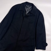 カシミヤ100% AVANT アバン 比翼 ステンカラー コート L/ブラック系 メンズ