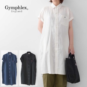 【SALE 30%OFF】Gymphlex  [ジムフレックス] REGULAR COLLAR SHIRT DRESS  [J-1098 SLS] レギュラーカラー シャツドレス・半袖シャツ・ロングシャツ・シャツワンピース・LADY'S [2022SS]
