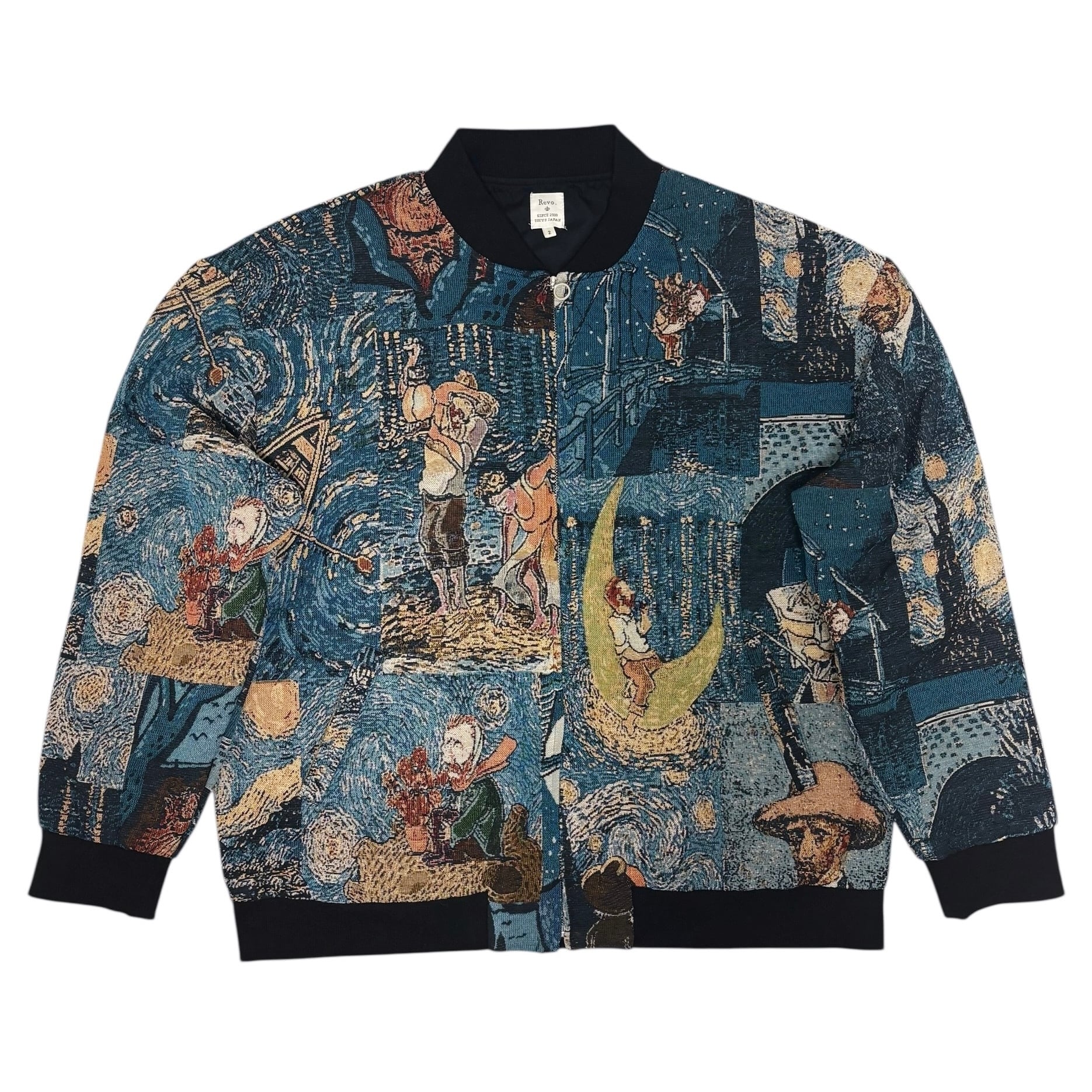 【Revo.】ゴブラン総柄織り ジップアップブルゾン/アート・2