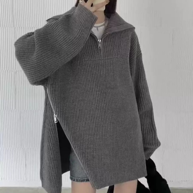 Half-zip knit top (ME512)