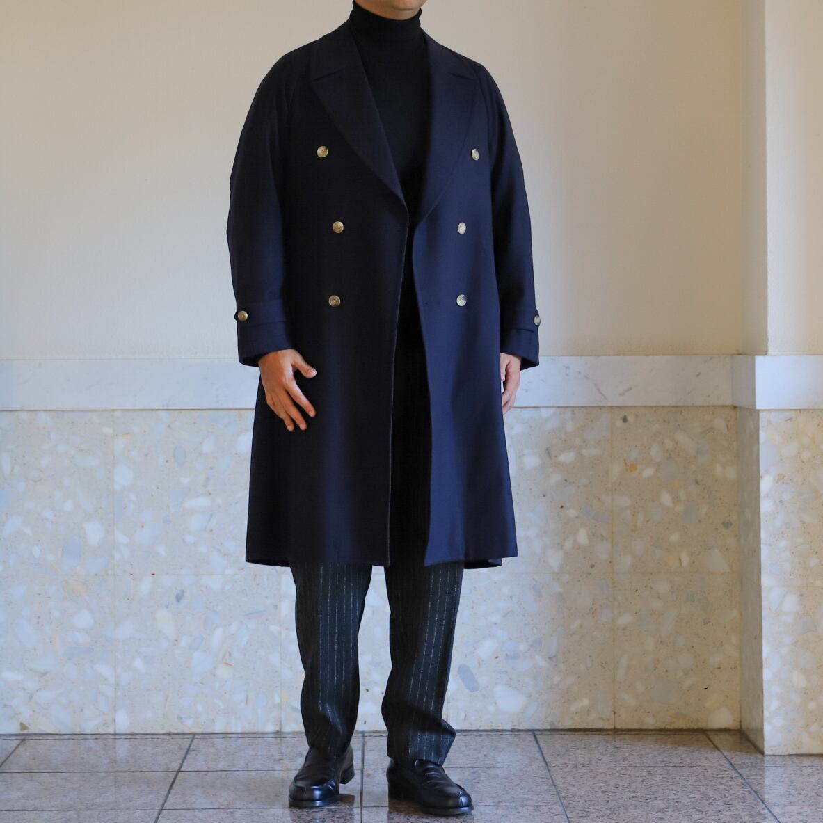 新品】MINTENS Vintage wool cashmere Fabric double raglan coat made