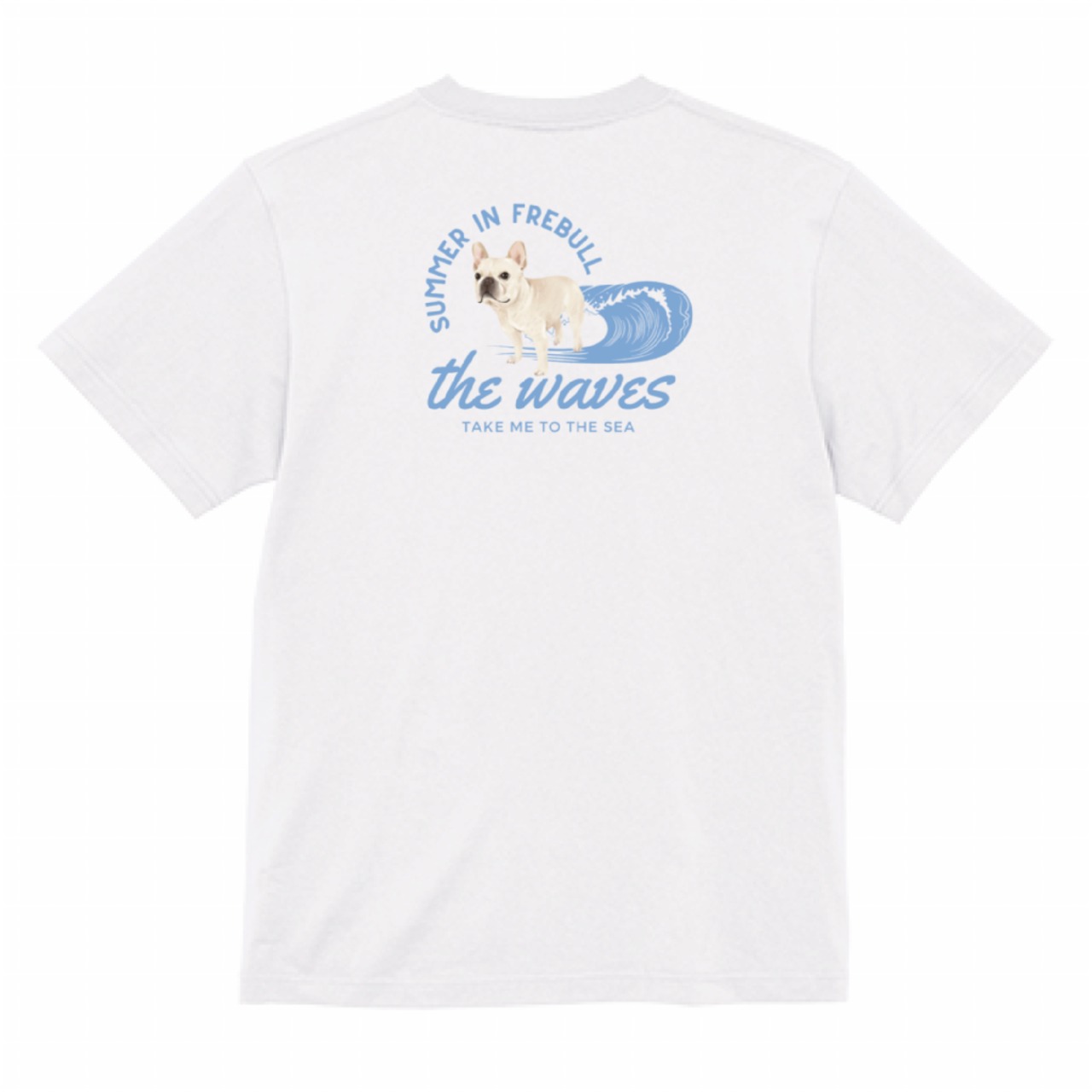 The wave Tシャツ_ホワイト×水色