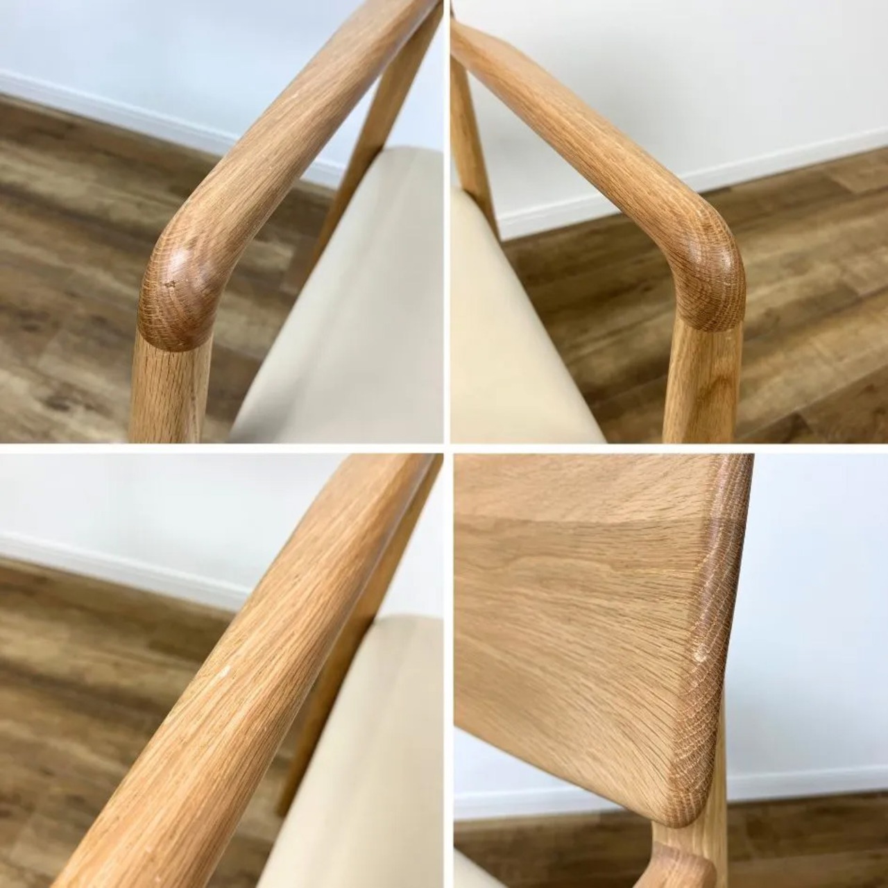 KARIMOKU CASE DINING CHAIR A-DC02 カリモクケース ダイニングチェア レザーホワイト×ピュアオーク 【中古】【200サイズ】