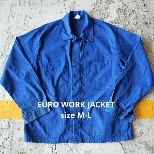 Used ジャケット◆M-L フレンチワーク カバーオール インクブルー◆ユーロ古着　ヴィンテージ