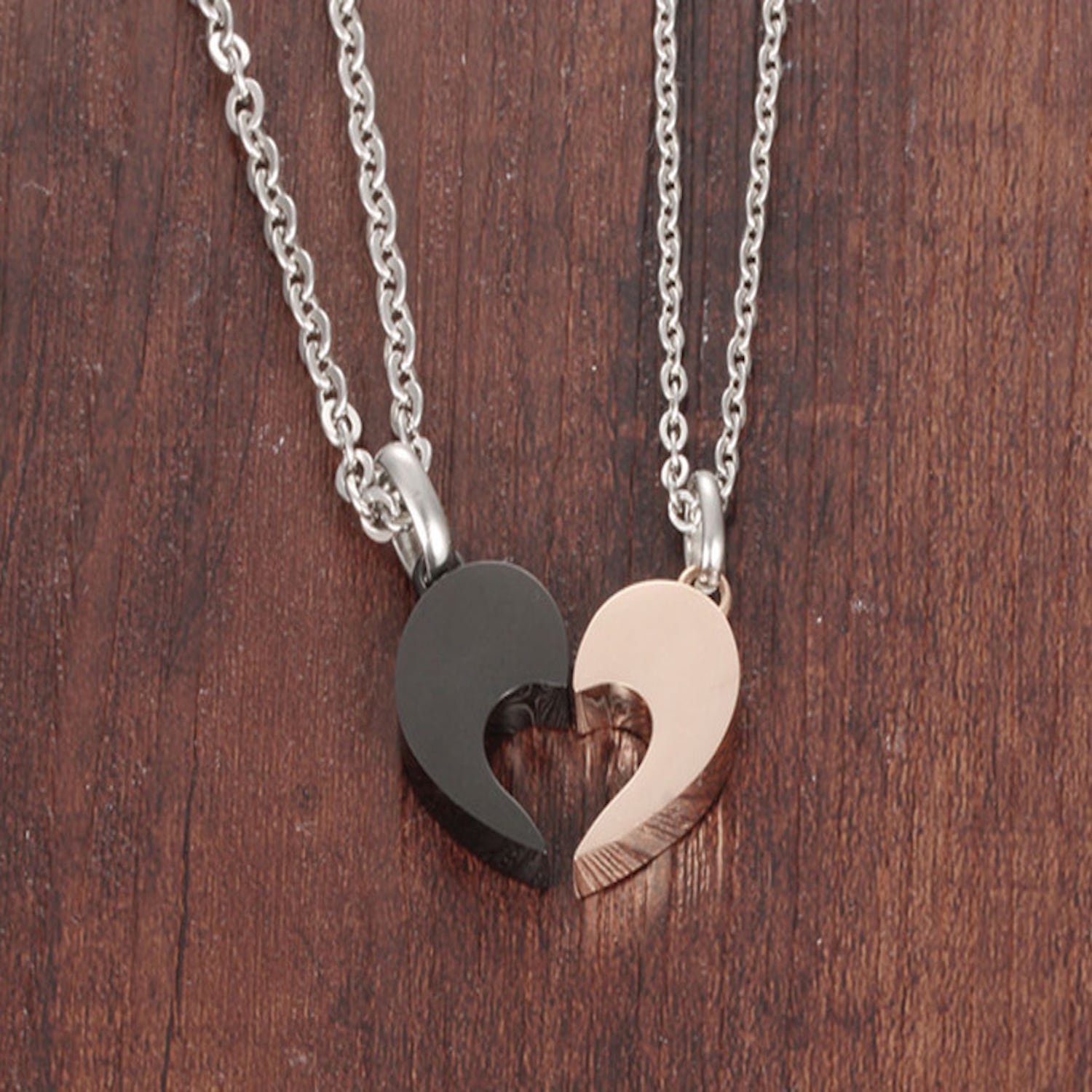 シークレットハート +キュービック ペアネックレス 並行輸入品】Aeici ペアネックレス カップル用 ハートパズルカップル