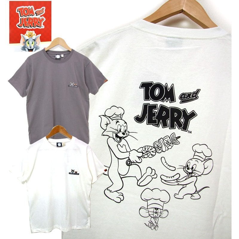 トムとジェリー 刺繍とプリントTシャツ grn ×トムとシェリー コラボ t