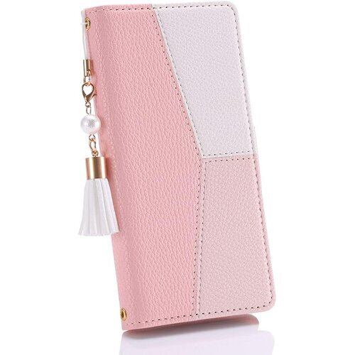 Xperia 10 VI スマホケース 手帳型 可愛い 男女通用 使いやすい Xperia 10 VI 財布型カバー 使いやすい Xperia 10 VI SO-52E ケースカバー 耐衝撃 おしゃれ Xperia 10 VI レザーケース 手帳型 ストラップ付き カード収納付き シンプル スタンド機能 シュリング革 エクスペリア 10 VI ケース 手帳型 可愛い ピンクとホワイト 2598