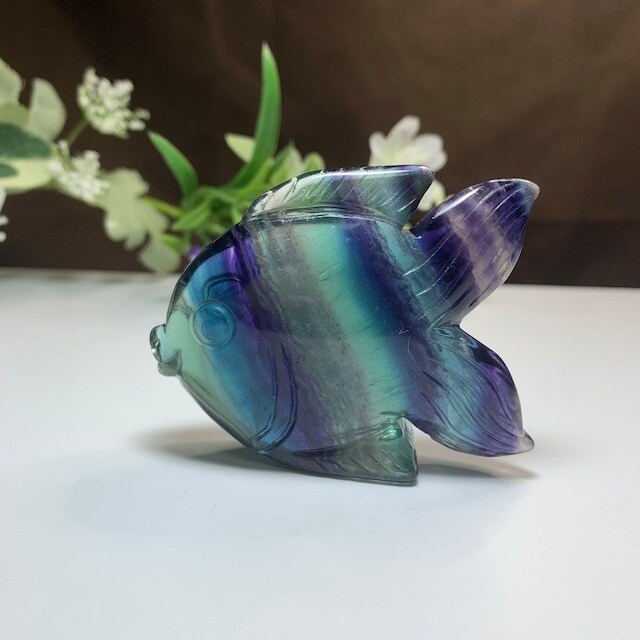 在庫セール☆3.海のアニマル♪♪フローライトお魚さん☆ペアセット