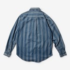80s–90s Abercrombie & Fitch ストライプ コットンシャツ ネイビー