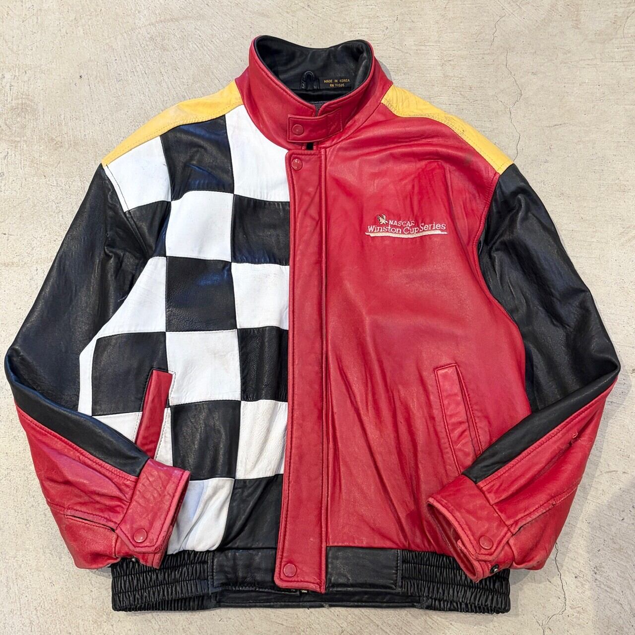 1990s WINSTON CUP RACING JACKET RED/CHECKER | safarionline