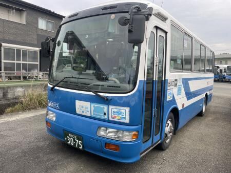 車台番号プレート：熊本22か3075号車（産交バス）