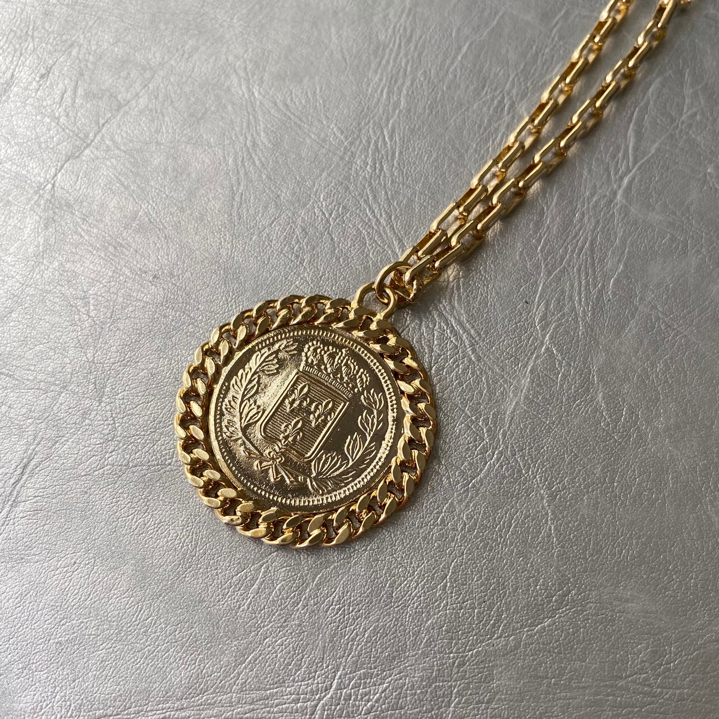 Used retro gold coin necklace レトロ ユーズド ゴールド コイン