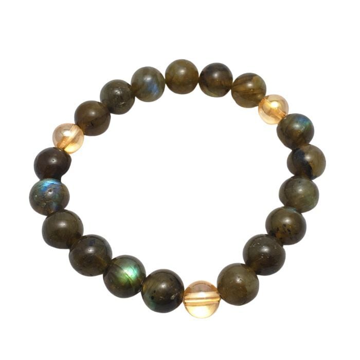 金運 宇宙と繋がる お守り ラブラドライト ゴールデンオーラクォーツ パワーストーン ブレスレット 天然石 ブレス スピリチュアル レディース メンズ プレゼント メール便 送料無料 開運ブレス ギフト アクセサリー