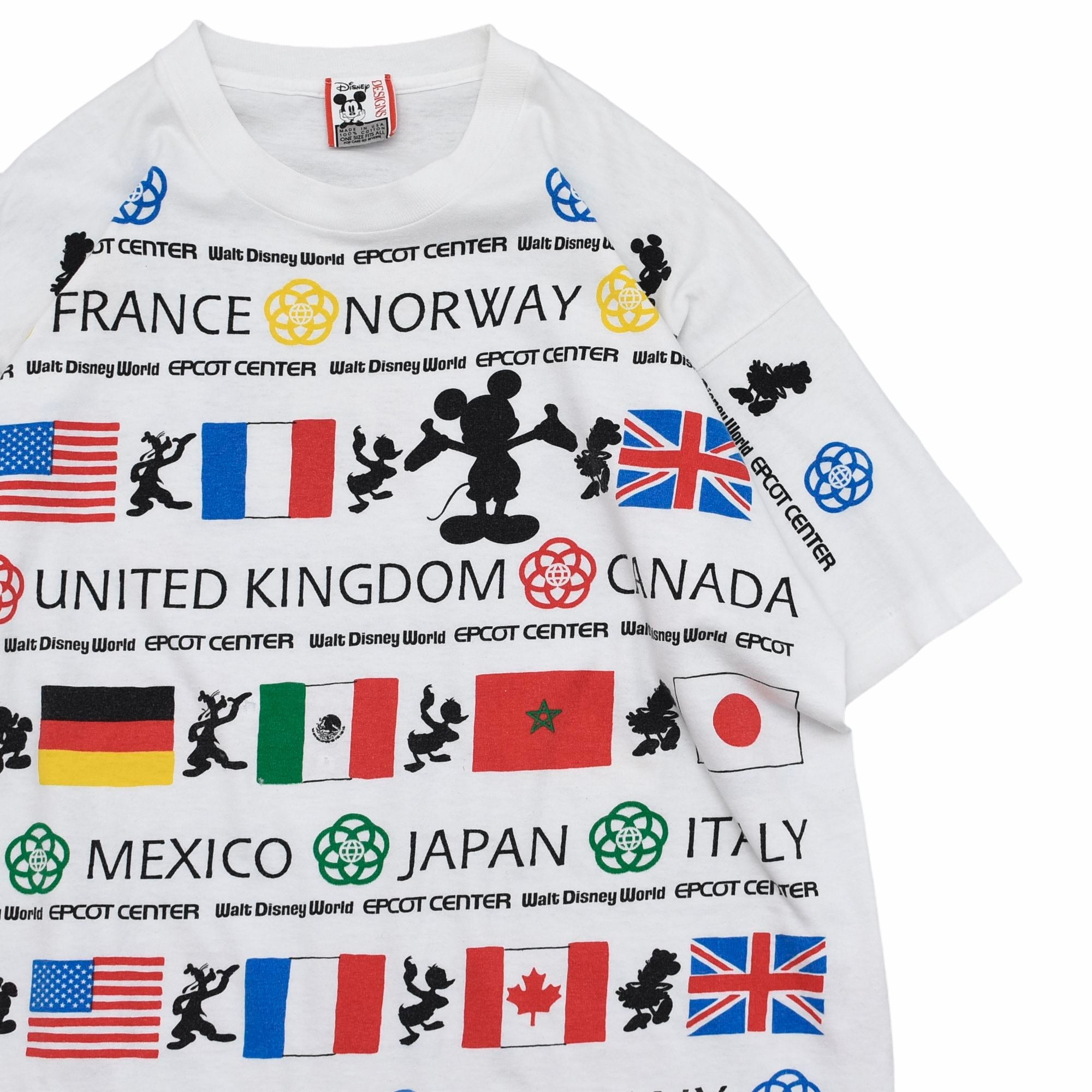 90's Disney DESIGN full pattern T-shirt Made in USA