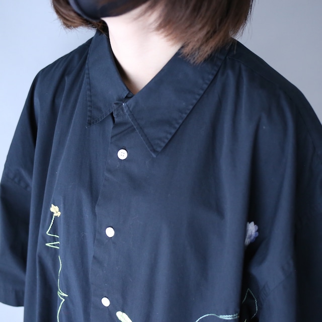 "刺繍" special pattern street culture mix XXXL over silhouette h/s shirt