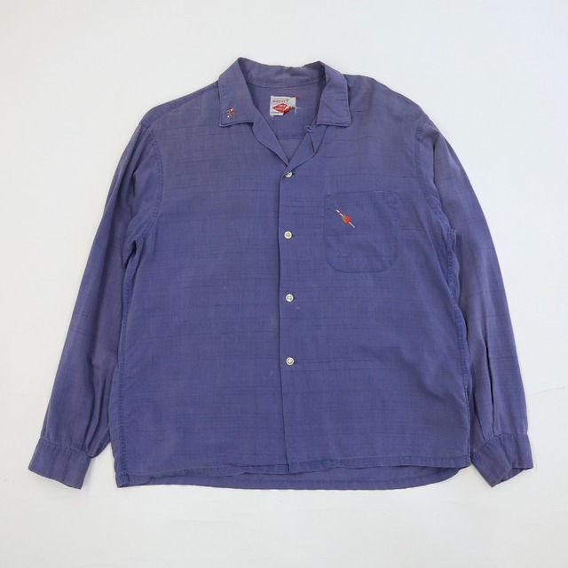60S BRENT EMBROIDERY OPEN COLLAR L/S SHIRT