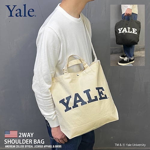 YALE イェール 2WAY SHOULDER BAG ショルダーバッグ トートバッグ 肩掛け 2バッグ キャンバスバッグ メンズ レディース カレッジ ロゴ アメカジ スポーツ アイビー リーグ ブランド