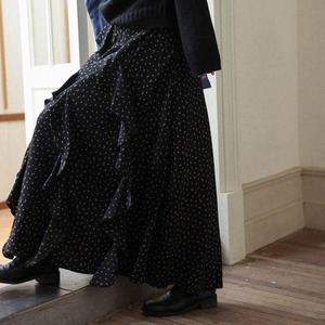 floral frill tiered long skirt　J00445