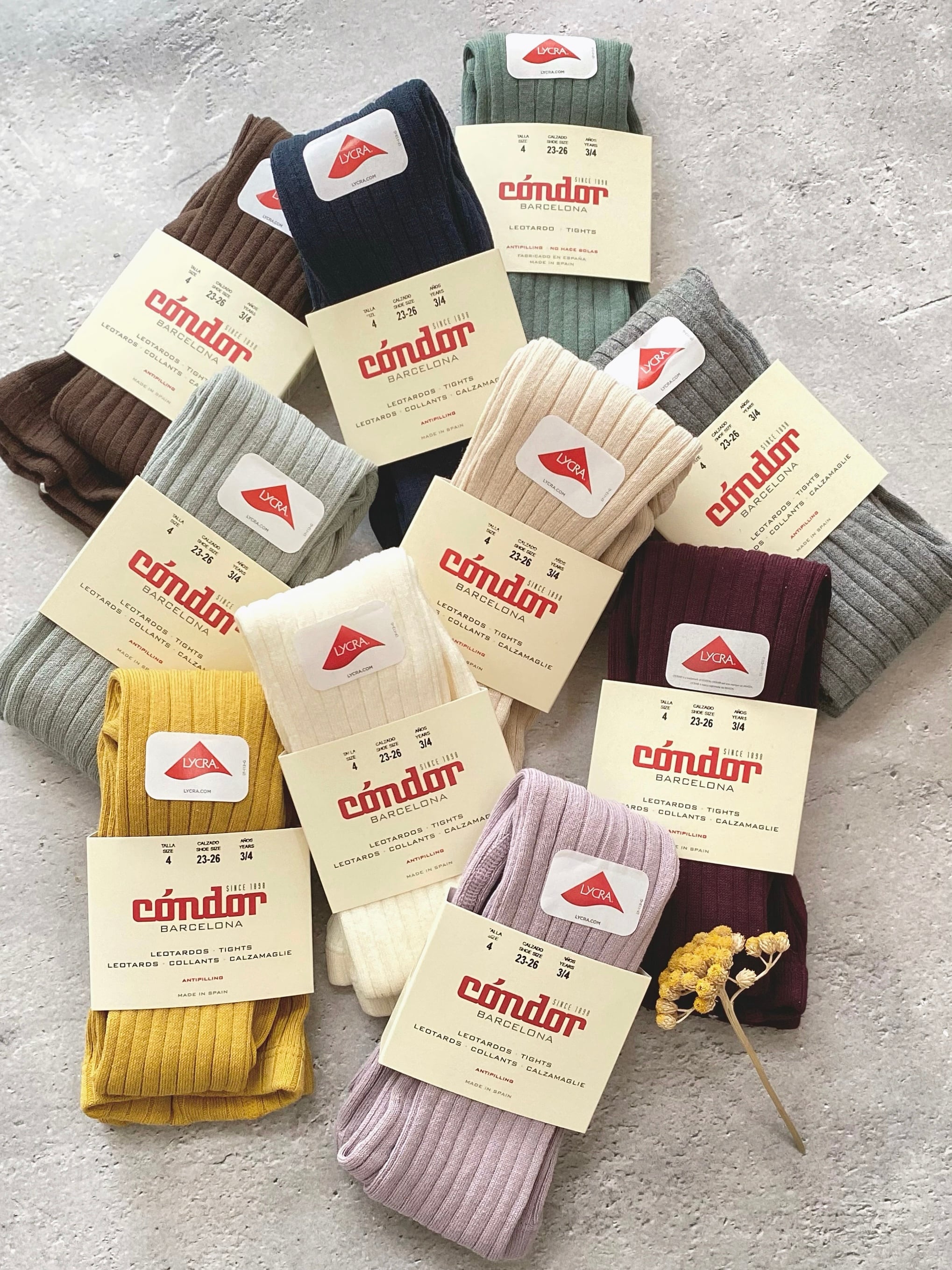 【Condor】(3Y-4Y)ベーシックリブタイツ(全10色)