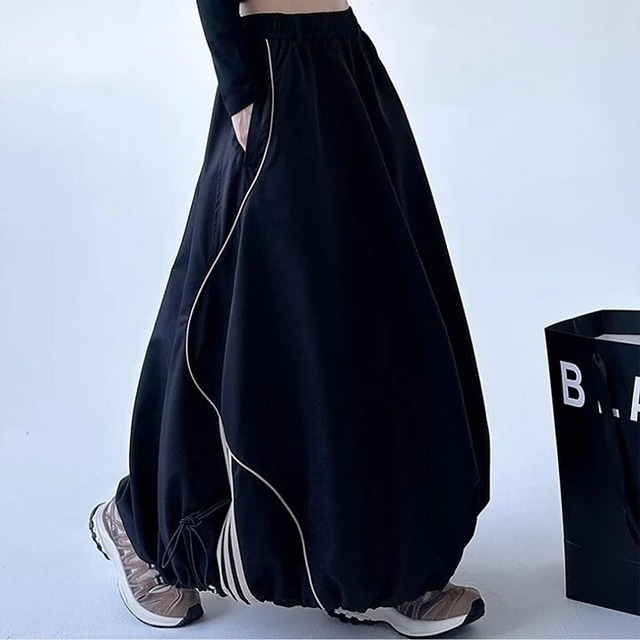 Three lines balloon skirt 2 colors　V1657