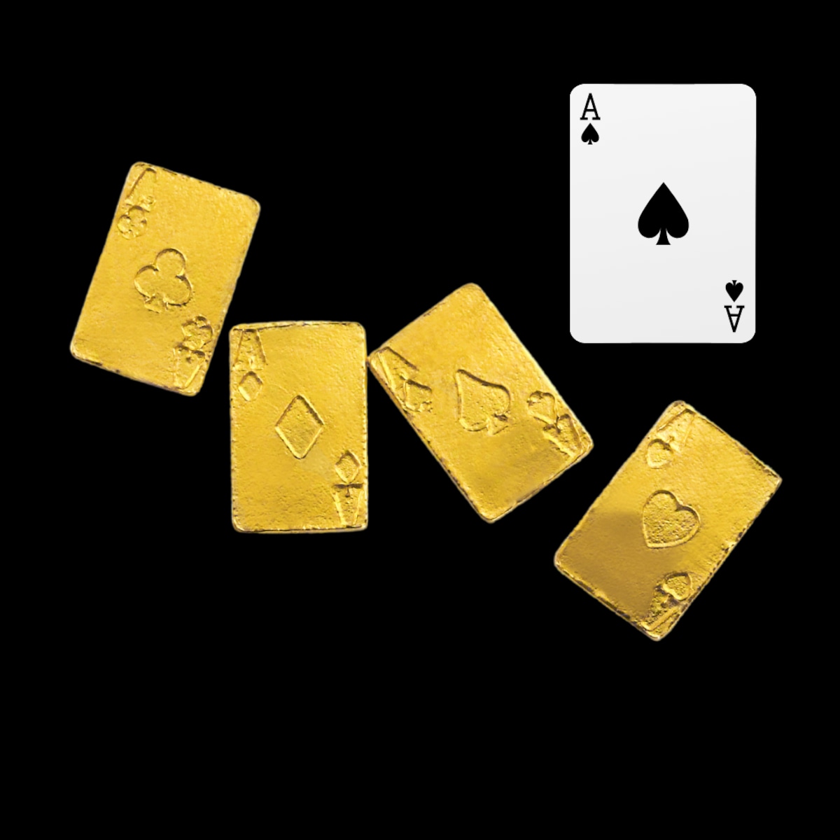 純金 999.9 2g JCBL トランプカード Aスペード 金カード ゴールド 純金【トランプ スペードのA】モチーフ 約1g お守り 【JUNGOLD