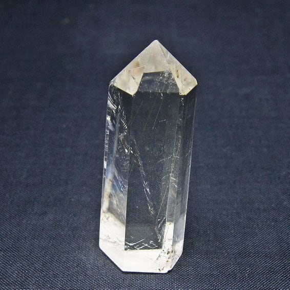 水晶 六角柱 ルチルクォーツ ポイント 置物 一点物 142-11185