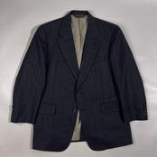 上下 Paul Stuart ポールスチュアート セットアップ ストライプ テーラードジャケット 裾ダブル スラックス スーツ 94-84-165 AB4/ダークグレー 系 メンズ