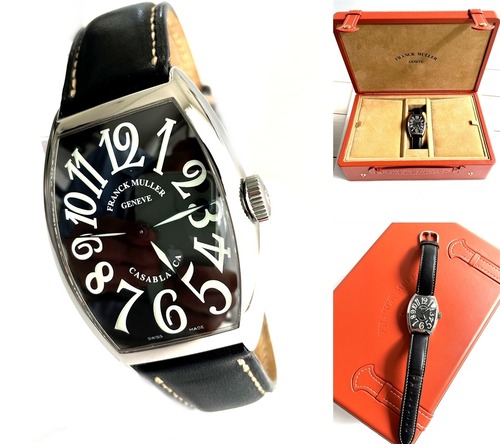 FRANCK MULLER　フランクミュラー  CASABLANCA　カサブランカ　  メンズ　5850CASA　  トノウカーベックス　オートマチック　ブラック　SS  レザーベルト