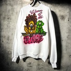 90s USA製 TULTEX ハンドペイントヴィンテージスウェット　グラフィック　ラグラン　白
