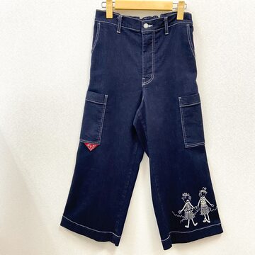 Seam John ハイウエスト ストレートデニム 刺繍 ストーリト Y2K | Pay ID 