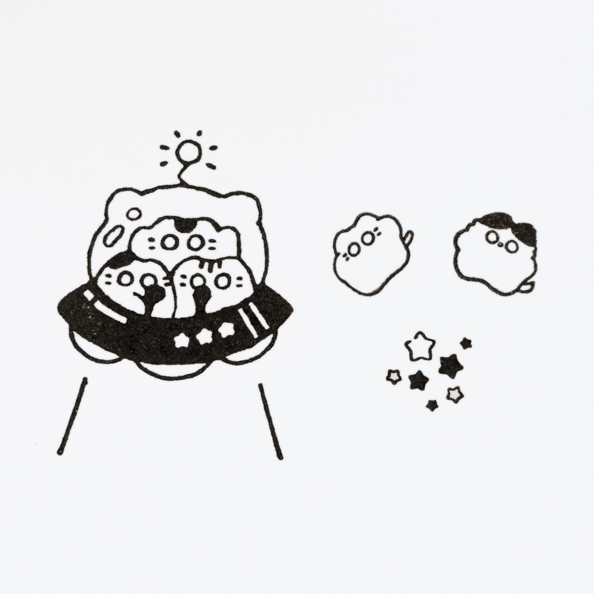 【4点セット】ちびねこUFO＆ミニはんこ | はんこ