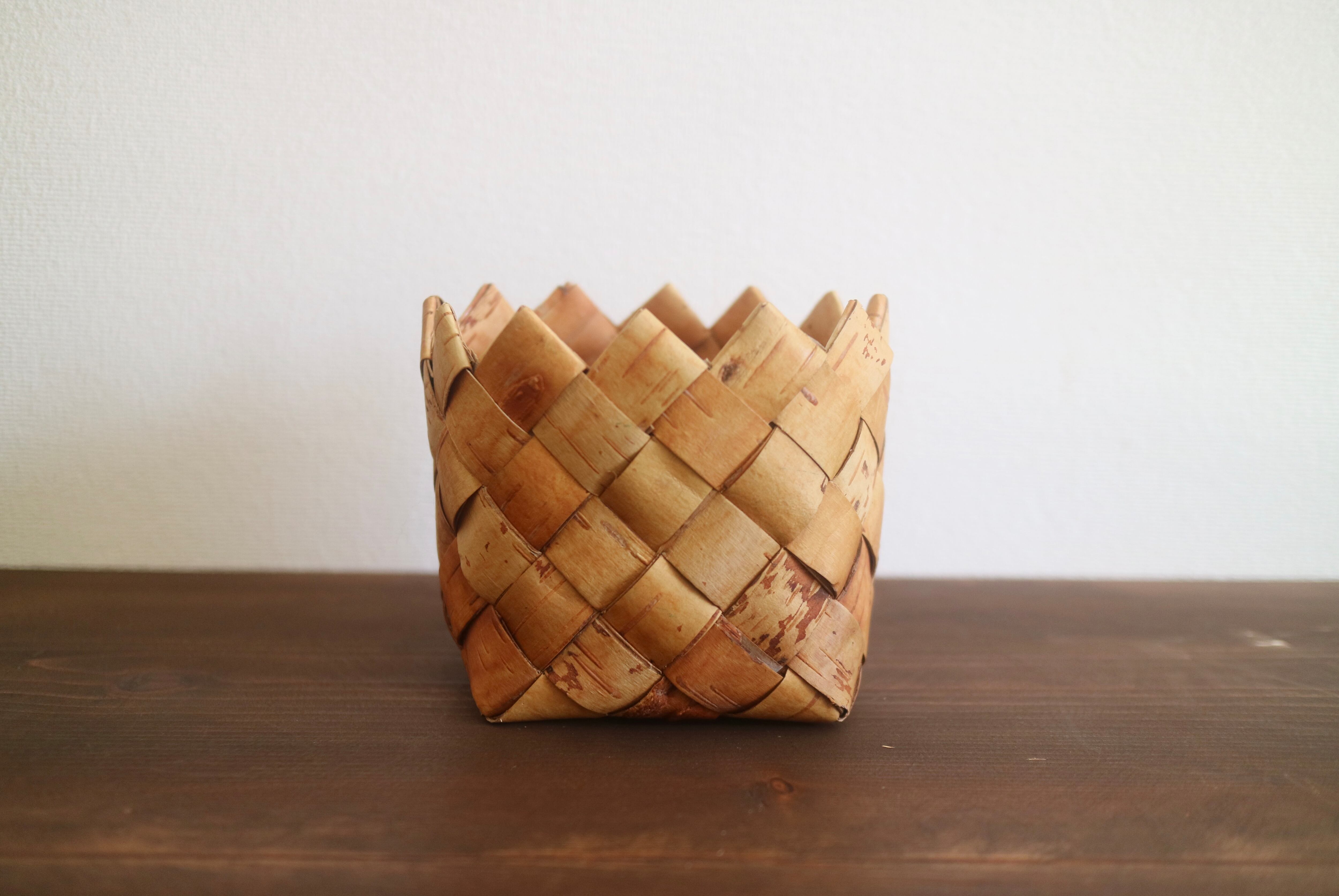 白樺のバスケット 大 かご 北欧雑貨 白樺のカゴ / バスケット No.3076