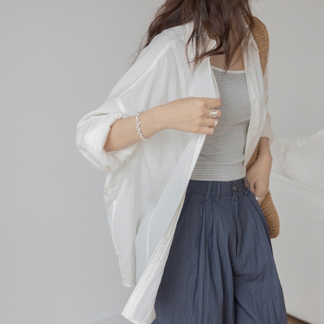 silk cotton basic long sleeved top