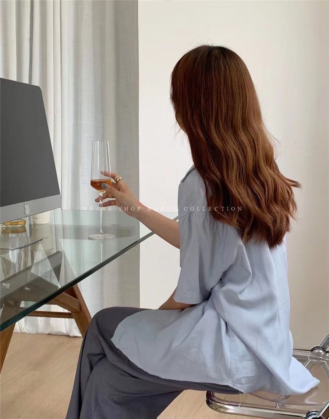 カシュクール半袖ブラウス AJ2205-683