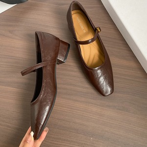 スクエァトゥストラップシューズ ヒール高さ2Type W10313