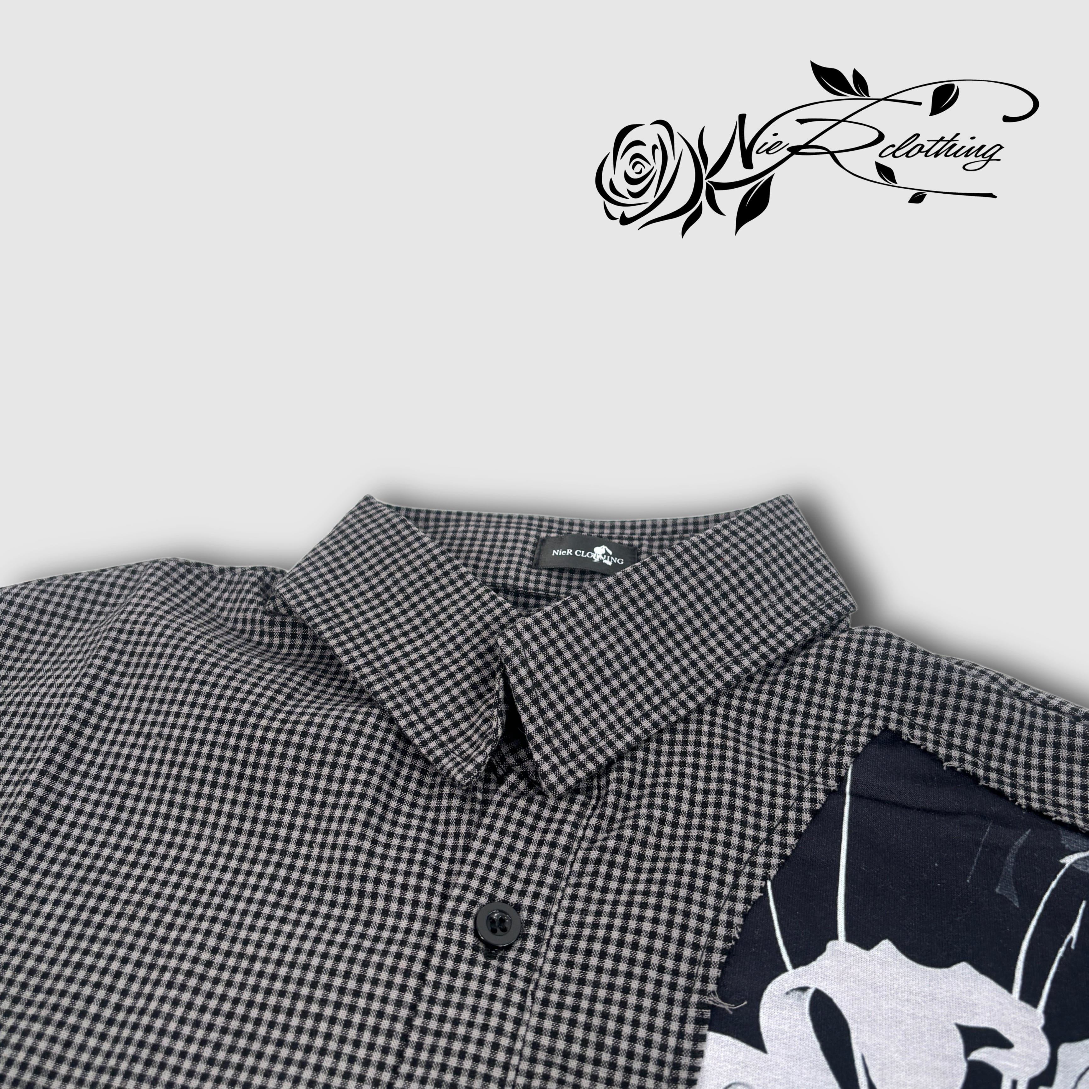 週末限定大特価新作》FLOWER FAKE LAYERED SHIRT【MONOTONE CHECK