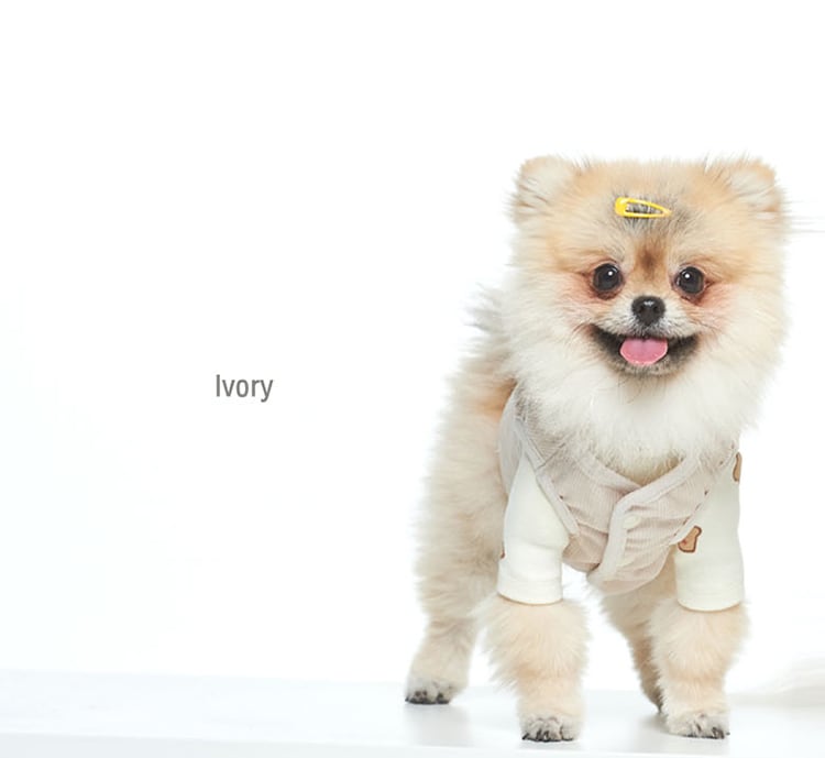 コーデュロイクマちゃんベスト S ~ 2XL 3color  /  犬服 秋冬 新作 ドッグウェア ボアベスト ダウン ベスト 犬 服 アウター 袖なし 小型犬 中型犬 outer24